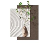 3D Wall Art Decor with LED Lights, Hand-Painted Sandstone Texture Vase Design, Textured Modern Wall Art for Entryway and Living Room