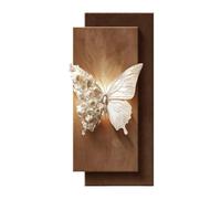 3D Wall Art Decor With LED Lights,Modern 3D Butterfly & Floral Wall Art With LED Light, Textured Decor For Entryway,Plug-in Power Supply For Living Room Bedroom Office Entry (BrownA 23.6 * 47.