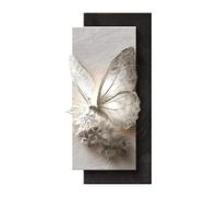 3D Wall Art Decor With LED Lights,Modern 3D Butterfly & Floral Wall Art With LED Light, Textured Decor For Entryway,Plug-in Power Supply For Living Room Bedroom Office Entry (BlackB 15.7 * 31.