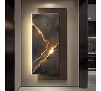 3D Wall Art Decor with LED Lights, Modern Wall Sculptures for Home, Corridor, Study - USB Plug-In Power Supply, Unique Chinese Hanging Painting, 90 x 180cm