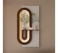 3D Wall Art Decor with LED Lights Sandstone Texture Lighted Wall Sculptures with Water-Planting Vase for Living Room Bedroom Entryway.(Green,80x160cm)