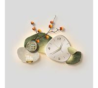 3D Wall Art Decor with Silent Scanning Clock and LED Light,Wall art decor with green plants for Living Room Bedroom Entryway
