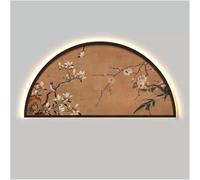 3D Wall Art Decoration, Wall Sculptures, Art to Hang On The Wall with LED Light, Wall Art Decoration Lamp, Traditional Chinese Paint to Hang On The Wall (Black-C, 80x40cm