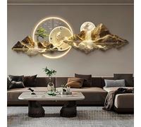 3D Wall Art Decorative Clock Modern Wall Hanging With LED Light Art Sculpture Entrance Foyer Decorative Painting For Living Room Entrance Hall (Style a 35 * 100cm/13 * 39in)