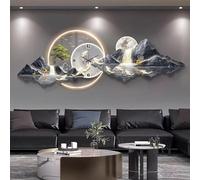 3D Wall Art Decorative Clock with LED Light, Modern Wall Hanging Art Sculpture for Living Room and Foyer, Stylish Decorative Painting for Entrance Hall, 35 * 100cm