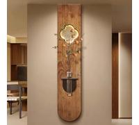 3D Wall Art, LED Wall Sculpture Mural with Vase, Decorative Hanging Painting for Living Room, Hallway, Wood Grain Design