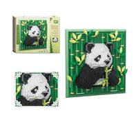 3D Wall Art Panda Building Block Set, Creative Unique Home Wall Decor or Table Display, Micro Mural Animal Model Building Kit Construction Toys Gift Idea for Adults & Teens