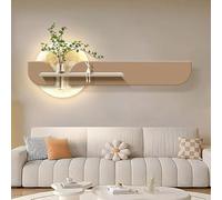 3D Wall Art Sandstone Painting with Vase and Artificial Plant, Landscape Wall Sculpture with LED Light for Living Room, Bedroom, Hotel Lobby