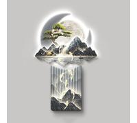3D Wall Art Sculpture, Modern Oriental Landscape Hanging Painting, Elegant Decor for Living Room, Office, Entrance, Corridor
