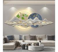 3D Wall Art Sculptures with LED Light, Modern Decorative Landscape Painting for Living Room or Corridor, Traditional Chinese Feng Shui Design with Wireless Remote Control