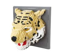 3D Wall Art Tiger Animal Micro Mini Building Blocks Set for Adults, Home Wall Decor Table Display, Creative Birthday Gift Toy for Kids Teens (2313 PCS)
