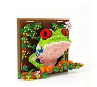3D Wall Art Tree Frog Building Block Set, 2406 PCS 3D Micro Animal Construction Bricks Model Toy, Creative Tree Frog Wall Art Architecture Building Kit, Gifts for Adults and 16+Teens