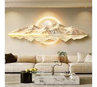 3D Wall Art with LED Light, Acrylic & Crystal Porcelain Landscape Design for Home Decor - Plug-in Power Supply, 100 x 35 cm
