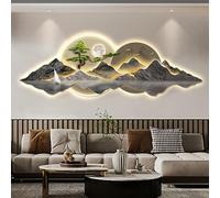 3D Wall Art with LED Light, Modern Metal Sculpture for Living Room, Office, Bedroom Decoration