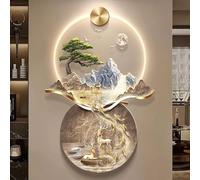3D Wall Art with LED Lighting, Modern Landscape Sculpture for Foyer, Entrance, and Hallway Decoration