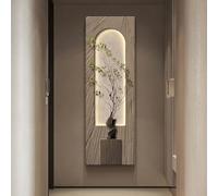 3D Wall Art with LED Lights - Creative Sandstone Painting with Vase and Artificial Plant for Living Room, Bathroom, Bedroom, Dining Room - Unique Housewarming Gift