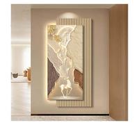 3D Wall Art with LED Lights, Handmade Wall Sculpture, Modern Lighted Wall Decor for Corridor or Entrance, 100x50cm/39.4x19.7in, Unique Wall Hanging Decoration