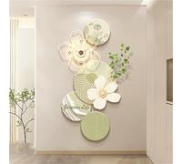 3D wall art with lights Modern Floral Painting, Sandstone Decor, Power Supply Relief LED Decorative Painting, Imitation Decoration for Entrance, Corridor(C,47.2x23.6in)