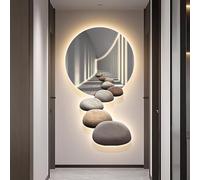 3D wall art with lights Stone Decoration Painting, Power Supply LED Light, Creative Hanging Picture for Entrance Hallway Bedroom Home Decor(20.5''x35.4'', A)