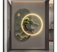 3D wall art with lights Vision, Modern Hanging Mural, Power Supply Creative Luminous Painting, Sculpture Painting Decoration with LED Light for Living Room, Bedroom(D,27.6x22.8in)