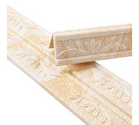 3D Wall Border Molding Trim Foam Sticker for Home Decoration and Protection, Suitable for Doors, Stairways, Ceiling, and Corners with Strong (Yellow White)