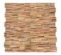 3D Wall Cladding Panels Wall Tile Cladding Tile Solid Teak Wood 10 pcs vidaXL