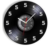 3D Wall Clock-12 inch It's Always Five O'Clock Somewhere Wine O'Clock Only 5 Wall Watch Made of Real Vinyl Record Wall Clock Wine Lover Man Cave Gift