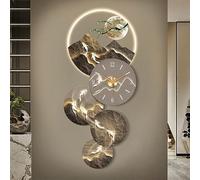 3D Wall Clock Art Decor, Silent Quartz Porcelain Dial, Modern Landscape Wall Sculptures, Decorative Mural for Living Room or Corridor