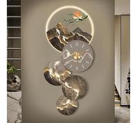 3D Wall Clock Art Decor, Silent Quartz Porcelain Dial, Modern Landscape Wall Sculptures, Decorative Mural for Living Room or Corridor