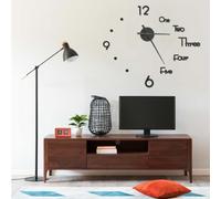 3D Wall Clock Black EVA 100cm DIY Extra Large Modern Silent Home Decor Designer