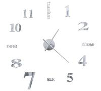 vidaXL 3D Wall Clock Modern Design 100 cm XXL Silver UK NEW