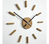 3D Wall Clocks DIY Wooden Oak Large Wall Clock 50-75 cm 3D Wall Clock Modern Design EKO Wall Clocks Wall Sticker Decoration Clocks for Office Living Room Bedroom Decorative Item Quartz Clock