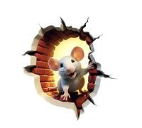 3D Wall Decals - 3D Cute Mice Hole Wall Decor | Self Adhesive Murals with Tear-Proof Base, Safe Coating for Bathroom, Shower, Nursery, Dorm, Kids Party, Kitchen, Classroom, Bedroom, Home Decoration