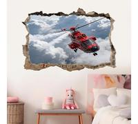 3D Wall Decor, Airplane Removable Wall Sticker Room Sky Clouds Waterproof Mural Decals Wall Hole Decal for Girls Bedroom Nursery Decoration Wallpaper Wedding Decor