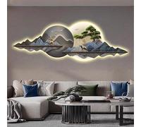 3D Wall Decor with Light Art, Modern Home Landscape Sculpture, Plug-in Power Supply for Entrance and Hallway