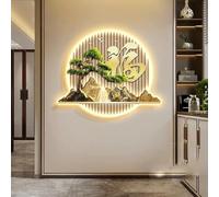 3D Wall Hanging Art Decorations Lamp, Wall Sculptures Wall Hanging Art with LED Light, Glowing Mountain and Water Landscape Hanging Paintings, Tree of Life, for Office,D,50cm/20in
