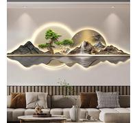 3D Wall Hanging Art with LED Light - Modern Chinese Landscape Decor,art with warm lights,wall decorative suitable for living room,bedroom and office