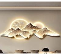 3D Wall Hanging Mural with LED Light, Chinese Landscape Decor for Living Room, Study, Bedroom - Plug-in Power Supply, 120 x 40 CM