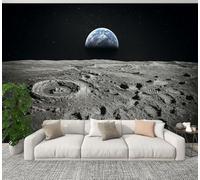 3D Wall Mural 245x175cm Silk Wallpaper View Moon Limb Earth Rising Horizon Photo Picture Wall Covering Murals Home Decorations for Bedrooms Living Room Posters (Non-Self-Adhesive)