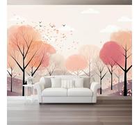 3D Wall Mural Abstract Trees Painted Texture Non Woven Photo Wallpaper, Colorful Wall Mural, for Bedroom Living Room Decoration 200 x 140 cm (W x H), Covering up Stains and Blemishes