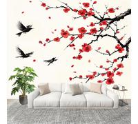 3D Wall Mural Art Wall Decor Removable Wallpaper Chinese Ink Painting Modern Non-Woven Fabrics Easy to Clean Mural Light-Colored Murals for Classroom Bathroom Apartment 400x280cm