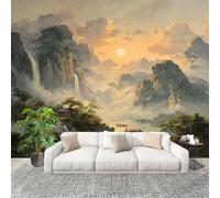 3D Wall Mural Art Wall Decor Removable Wallpaper Chinese Landscape and Clouds Modern Non-Woven Fabrics Easy to Clean Mural Light-Colored Murals for Classroom Bathroom Apartment 300x210cm
