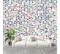 3D Wall Mural Art Wall Decor Removable Wallpaper Colorful Polka Dot Pattern Modern Non-Woven Fabrics Easy to Clean Mural Multicolor Murals for Classroom Bathroom Apartment 200x140cm