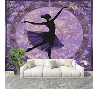 3D Wall Mural Art Wall Decor Removable Wallpaper Dream Mandala Figure Silhouette Modern Non-Woven Fabrics Easy to Clean Mural Lavender Murals for Classroom Bathroom Apartment 400x280cm