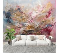 3D Wall Mural Art Wall Decor Removable Wallpaper Dreamlike Colorful Fluid Modern Non-Woven Fabrics Easy to Clean Mural White Murals for Classroom Bathroom Apartment 350x256cm