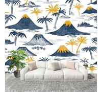 3D Wall Mural Art Wall Decor Removable Wallpaper Retro Crater Pattern Modern Non-Woven Fabrics Easy to Clean Mural White Murals for Classroom Bathroom Apartment 250x175cm
