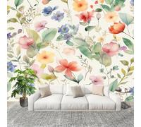 3D Wall Mural Art Wall Decor Removable Wallpaper Romantic Pastoral Florals Modern Non-Woven Fabrics Easy to Clean Mural Colorful Murals for Classroom Bathroom Apartment 350x256cm