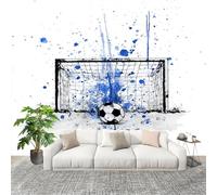 3D Wall Mural Art Wall Decor Removable Wallpaper Sports Football Doodles Modern Non-Woven Fabrics Easy to Clean Mural White Murals for Classroom Bathroom Apartment 200x140cm