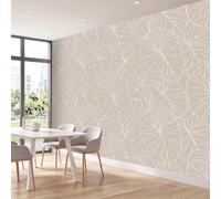 3D Wall Mural Minimalist Botanical Print Floral Leaves Foliage Branches Line Art Photo Wallpaper, Non-Woven Mural Decoration Poster Picture 300 x 210 cm Wallpaper for Living Room Kids Bedroom