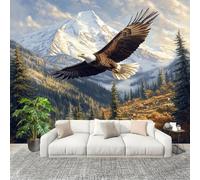 3D Wall Mural Photo Wallpaper Bald Eagle Flying in The Sky Non-Woven Wall Mural Natural Scenery Decoration Poster Picture Modern 250x175 cm Wallpaper for livingroom Kids Bedroom